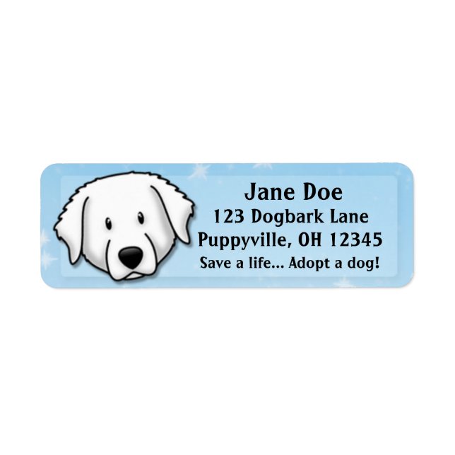 Kawaii Kuvasz Return Address Label (Front)