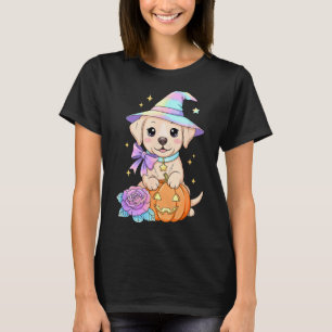 Kawaii Labrador Puppy Witch Pumpkin Halloween T-Shirt