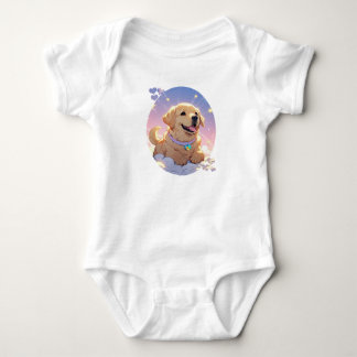 Kawaii Labrador Retriever sky & stars Baby Bodysuit