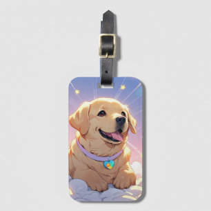 Kawaii Labrador Retriever sky & stars Luggage Tag