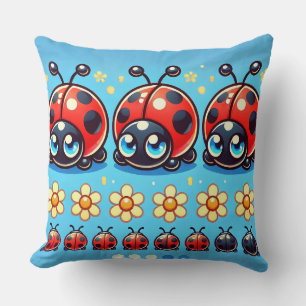 🐞 Kawaii Ladybug Scene For Cute Home Decor 🐞 Cushion
