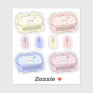 Kawaii Laptop & Mouse Vinyl Sticker