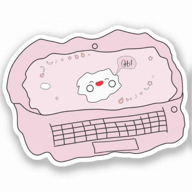 Kawaii Laptop Vinyl Sticker (Front)