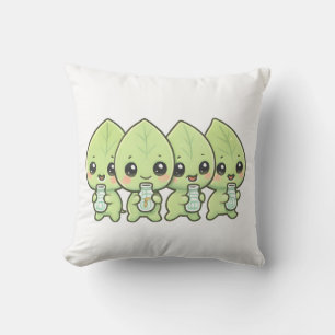 Kawaii Leaf Babies Parade Cushion