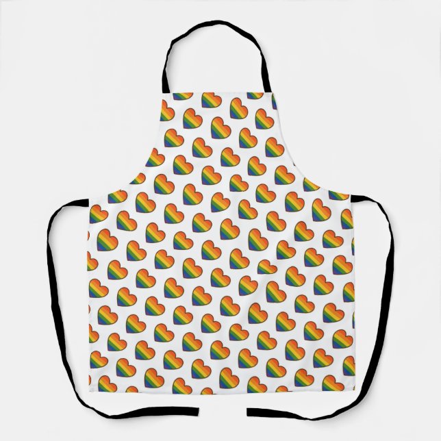Kawaii LGBTQ+ Pride Heart Apron (Front)
