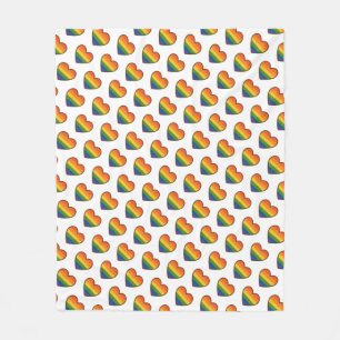 Kawaii LGBTQ+ Pride Heart Fleece Blanket