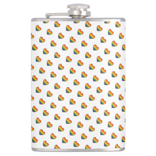 Kawaii LGBTQ+ Pride Heart Hip Flask