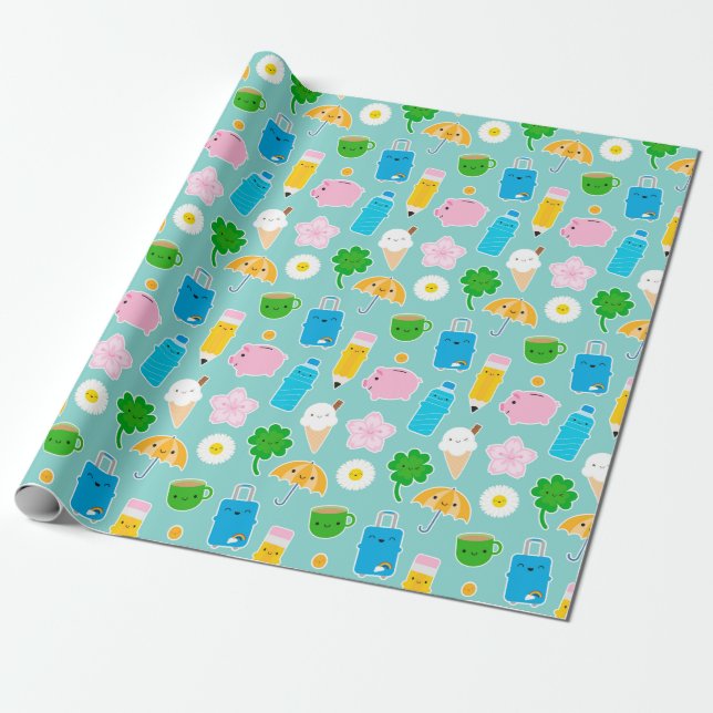 Kawaii Life Wrapping Paper (Unrolled)