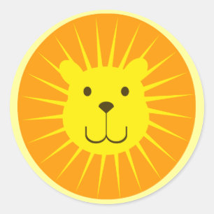 KAWAII LION SUNSHINE SWEETY CLASSIC ROUND STICKER