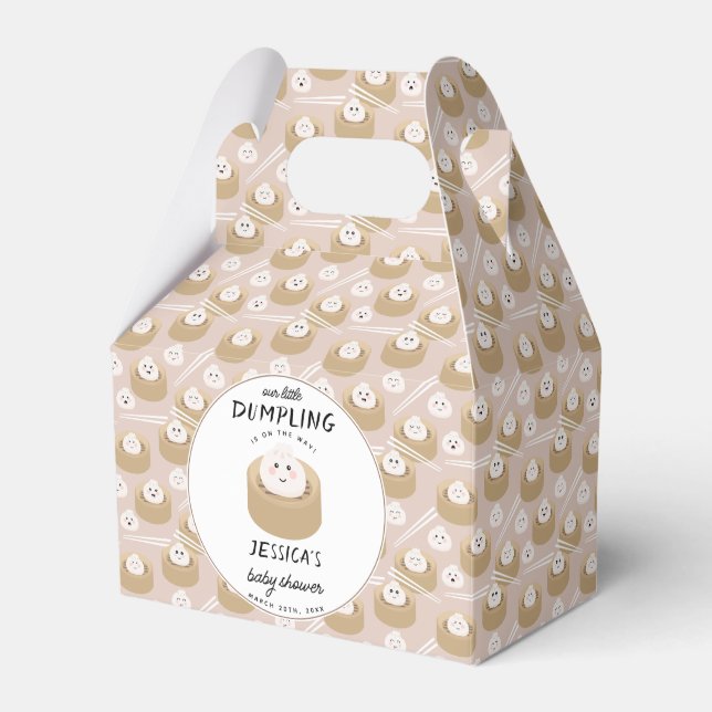 Kawaii Little Dumpling Gender Neutral Baby Shower Favour Box (Front Side)