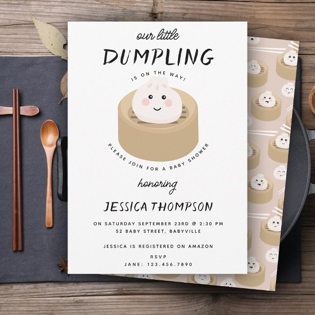 Kawaii Little Dumpling Gender Neutral Baby Shower Invitation (Kawaii Little Dumpling Gender Neutral Baby Shower Invitation)