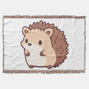 Kawaii Little Hedgehog Woven Blanket
