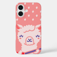 Kawaii Llama Rockstar Cute Pink Guitar Animal