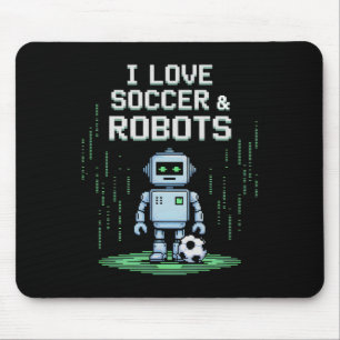 Kawaii Love Soccer And Robots Just Boy Who Score M Mouse Pad
