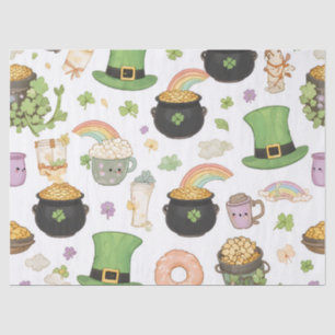 Kawaii Luck Charms St. Patrick's Day Pot of Gold  Tissue Paper