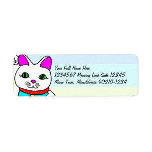 Kawaii Lucky Cat Return Address Label