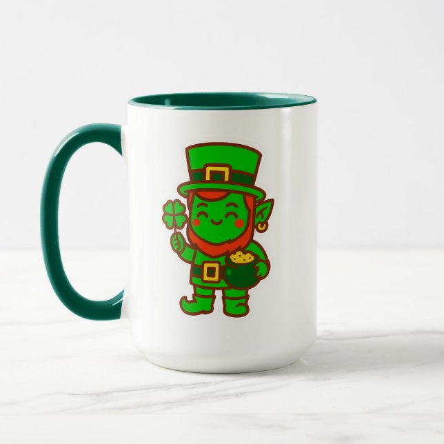 Kawaii Lucky Leprechaun Mug (Left)