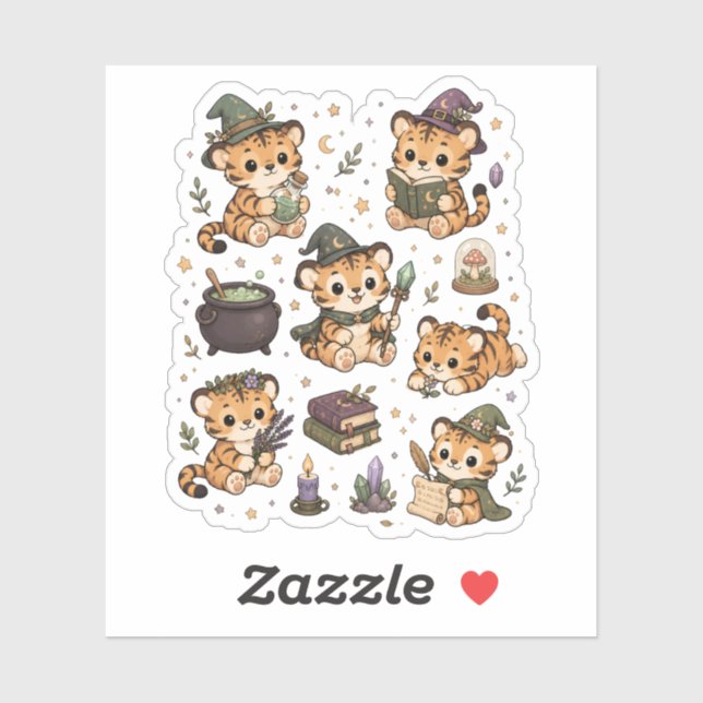 Kawaii Magic Tiger Sticker Collection (Sheet)