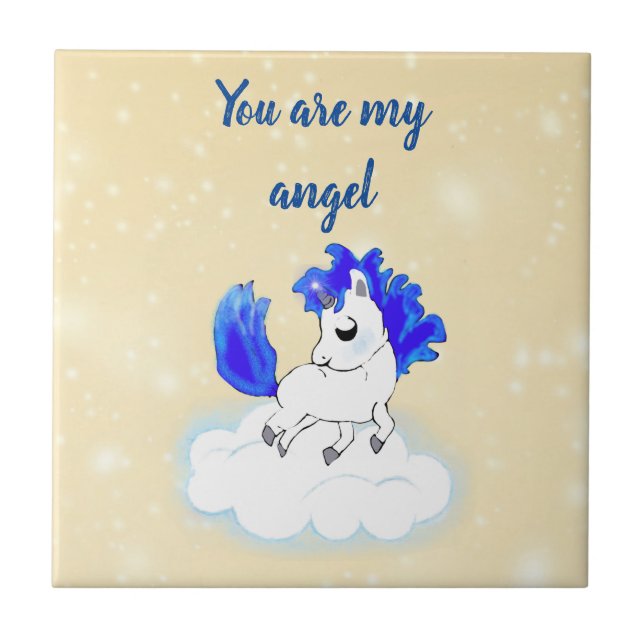 Kawaii Magical Fantasy Cartoon Design Ceramic Tile (Front)