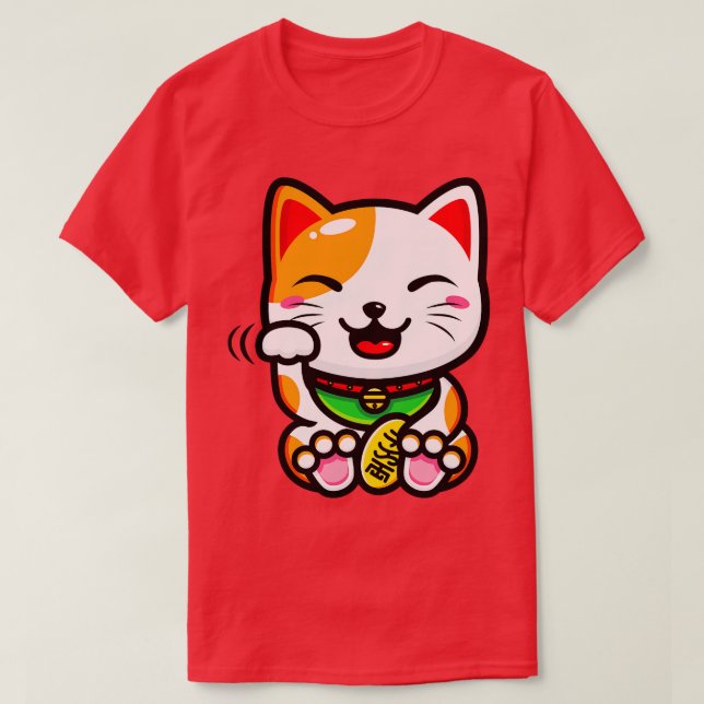 Kawaii Maneki Kitty T-Shirt (Design Front)