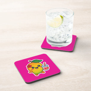 Kawaii Mango – Sweetheart Fruit with Heart Smoothi Coaster