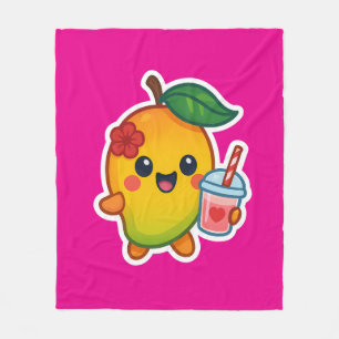 Kawaii Mango – Sweetheart Fruit with Heart Smoothi Fleece Blanket