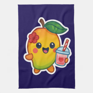 Kawaii Mango – Sweetheart Fruit with Heart Smoothi Tea Towel