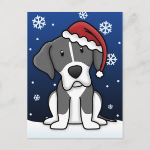 Kawaii Mantle Great Dane Christmas Postcard