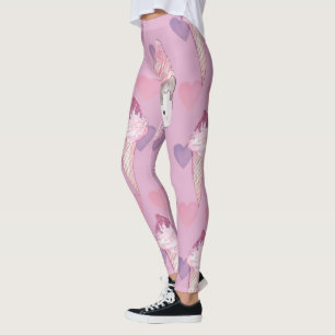 Kawaii Marshmallow & Ice Cream Pattern  Leggings