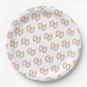 Kawaii Marshmallow Smores Paper Plate