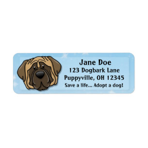 Kawaii Mastiff Return Address Label