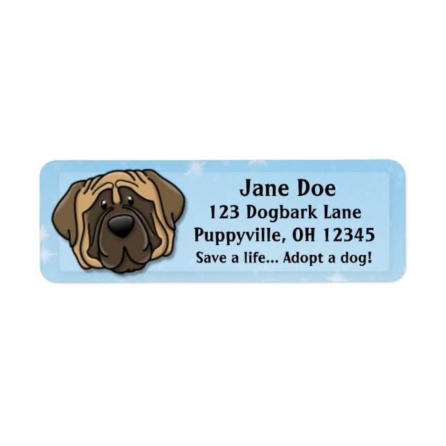 Kawaii Mastiff Return Address Label (Front)