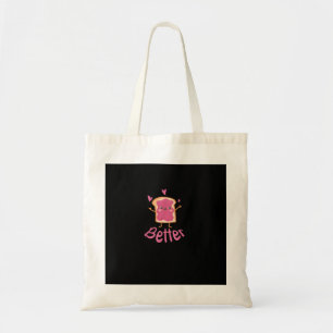 Kawaii Matching Couple Peanut Butter Jelly Better Tote Bag