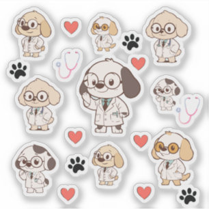 Kawaii Medical Dog Stickers