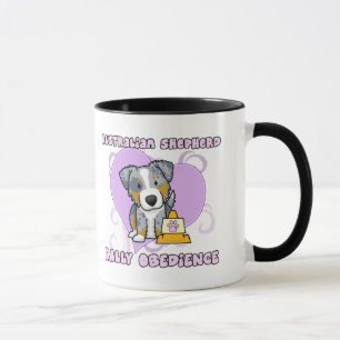 Kawaii Merle Australian Shepherd Rally Obedience Mug
