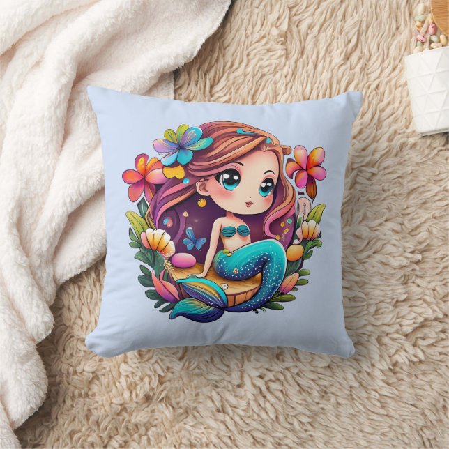 Kawaii Mermaid  Cushion (Blanket)