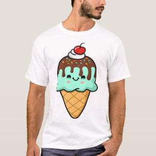 Kawaii Mint Ice Cream Cone T-Shirt