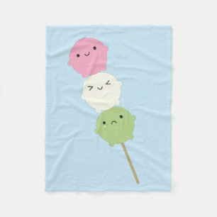 Kawaii Mochi Dango Fleece Blanket