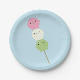 Kawaii Mochi Dango Paper Plate
