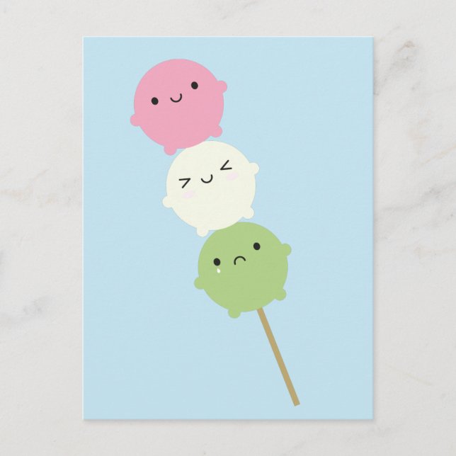 Kawaii Mochi Dango Postcard (Front)