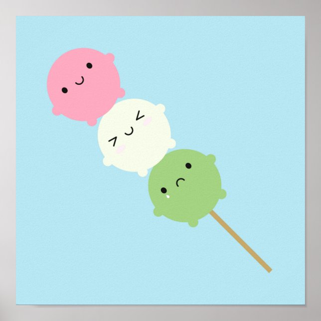 Kawaii Mochi Dango Poster (Front)