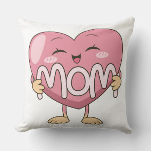 Kawaii Mom Heart Hug Design Cushion
