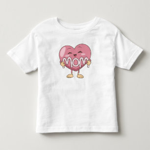 Kawaii Mom Heart Hug Design Toddler T-Shirt