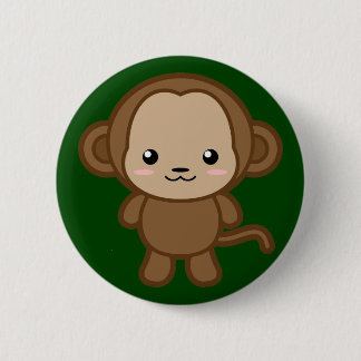 Kawaii Monkey 6 Cm Round Badge