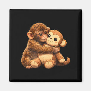 Kawaii monkey lover cute baby monkey punch hugging magnet