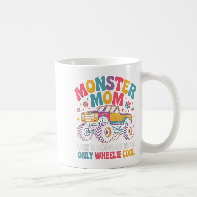 Kawaii Monster Mom Like Regular Mommy But Wheelie  Coffee Mug (Right)
