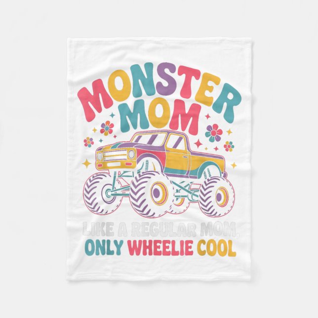 Kawaii Monster Mom Like Regular Mommy But Wheelie  Fleece Blanket (Front)