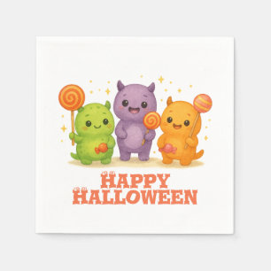 Kawaii Monsters & Lollipops Halloween Favor Bags Napkin