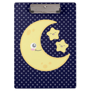 Kawaii Moon and Stars Clip Board