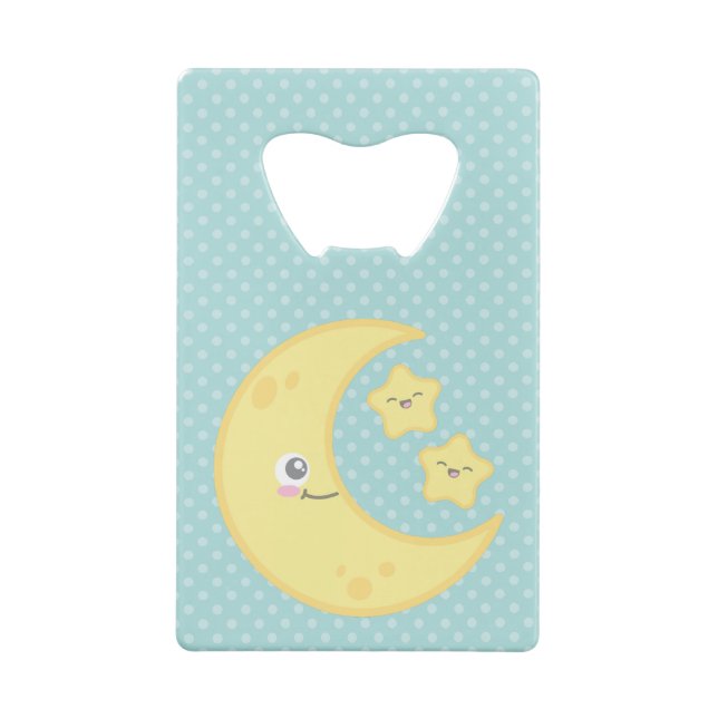 Kawaii Moon and Stars Credit Card Bottle Opener (Back)